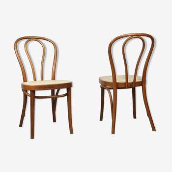 Lot de 2 chaises marron n° 218 de Michael Thonet