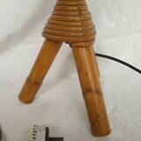 Vintage Rattan Tripod Lamp Base