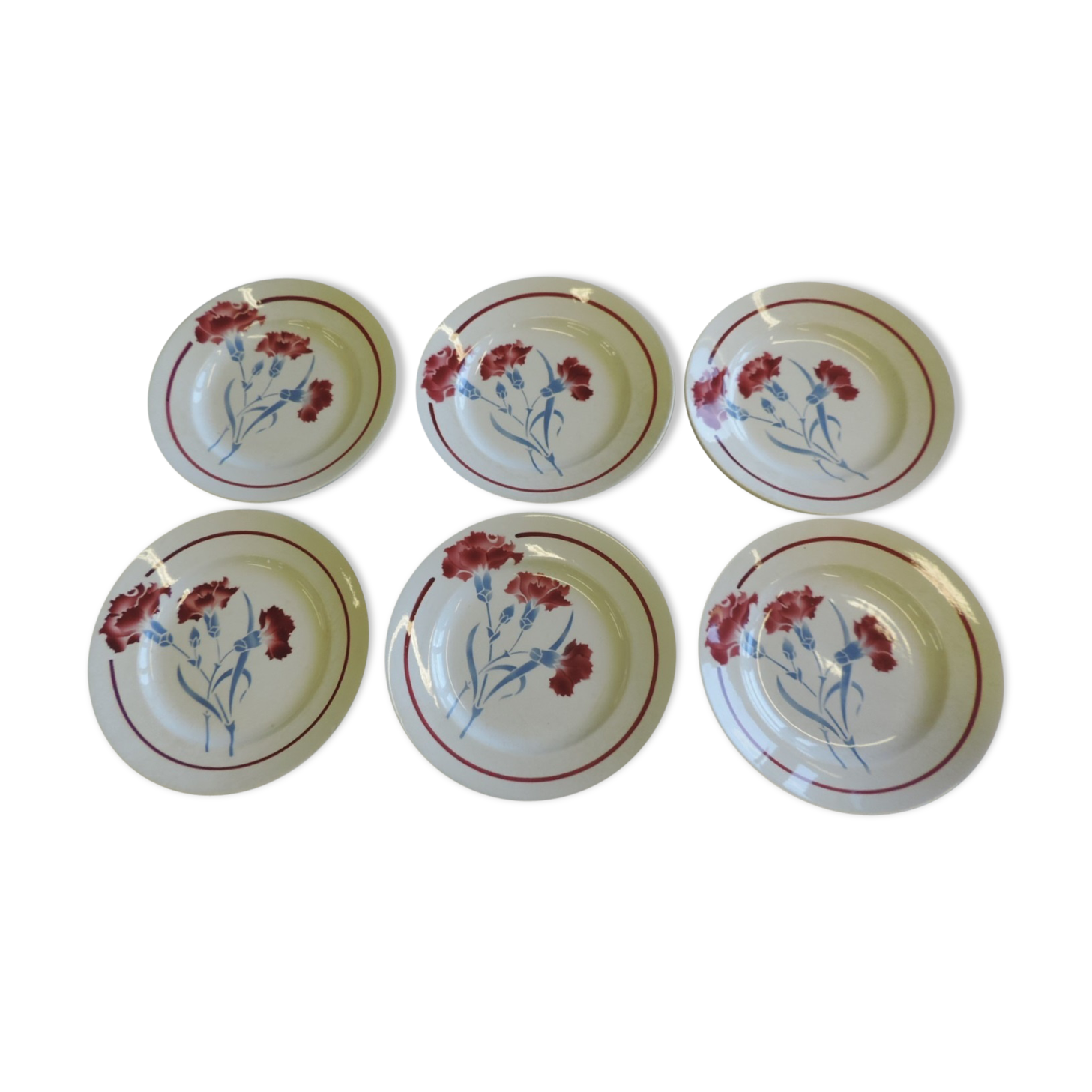 Set of six plates old "mill of the wolves"