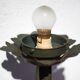 Wrought iron globe flame wall torch lamp, vintage wrought iron wall light, medieval
