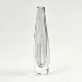 Large Mid-Century Scandinavian Striped Glass Vase by Vicke Lindstrand for Kosta, Sweden, 1950s