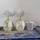 Pair of art deco wall lamps in marbled opaline