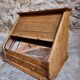 Antique French optician's table display cabinet – Walnut curtain display cabinet, early 1900s.