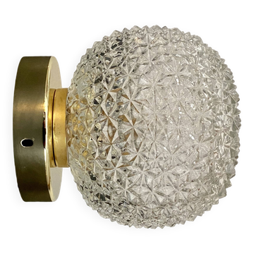 applique composée d'un globe vintage en verre moulé