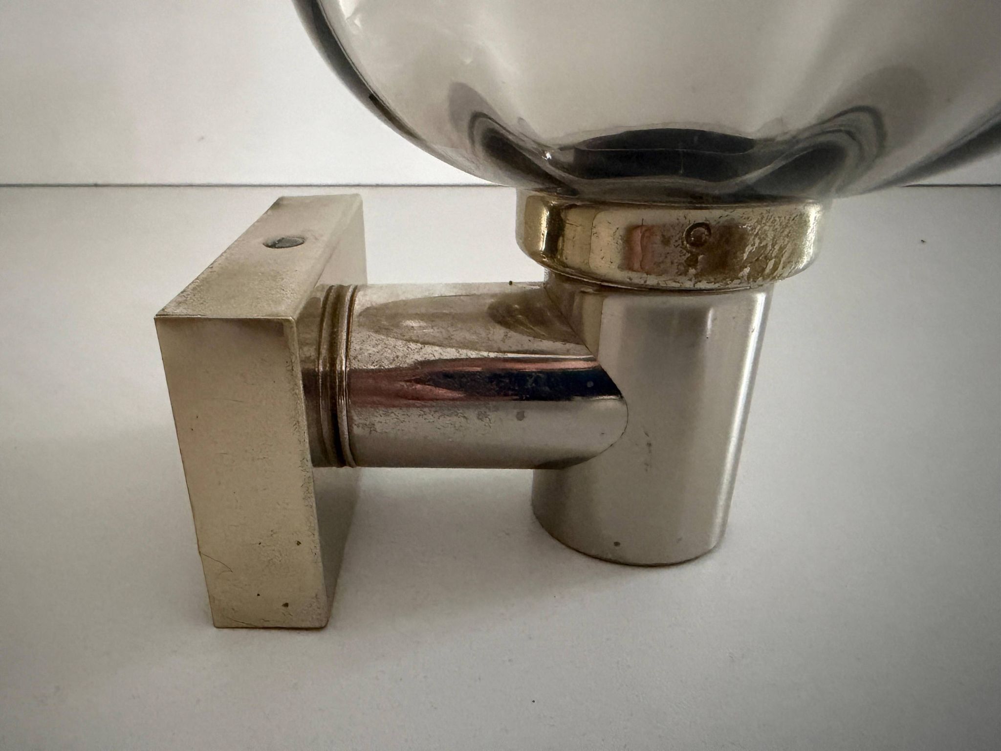 Set of 3 grey glass and chrome wall lights from the mid-century by N Leuchten, 1960s, Germany.