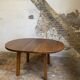 Table à manger extensible en chêne massif, des années 1950-60, style brutaliste