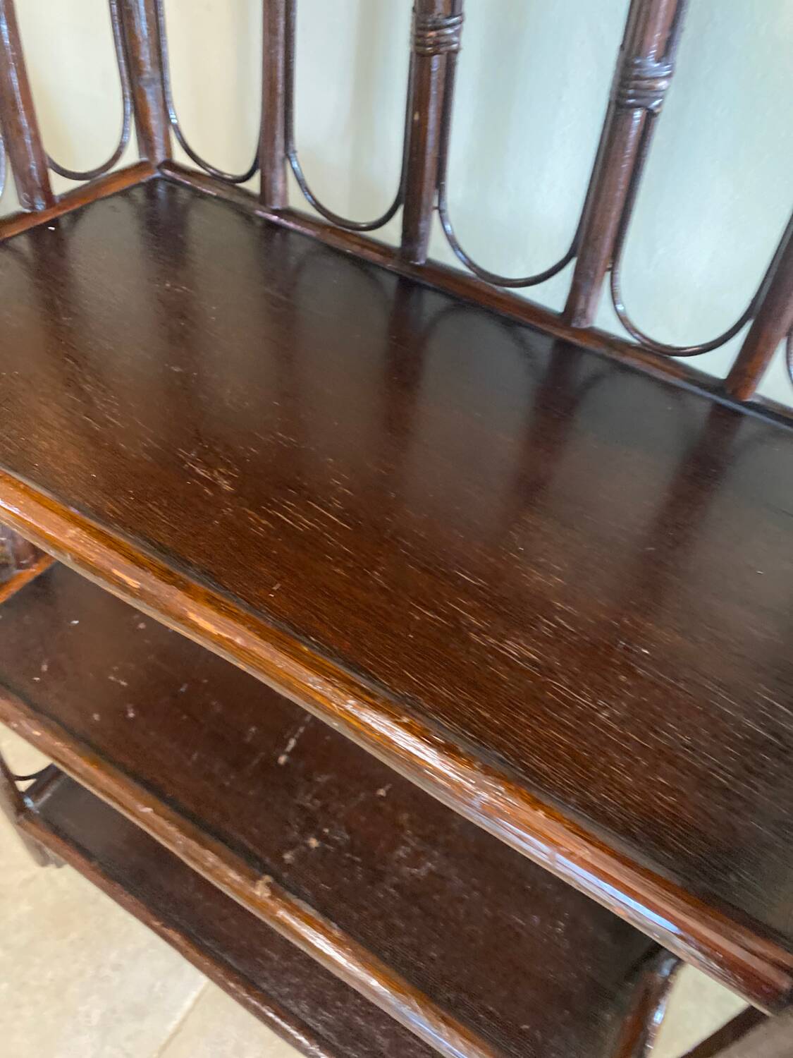 Vintage rattan shelf