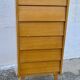 Vintage 1960s chest of drawers with compass legs and 6 slanted drawers