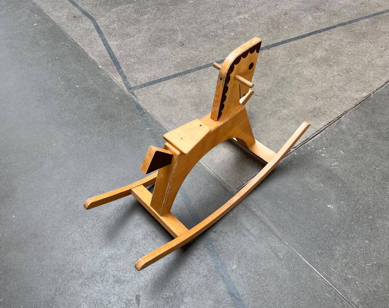 Mid-century wooden rocking horse, 1960s
