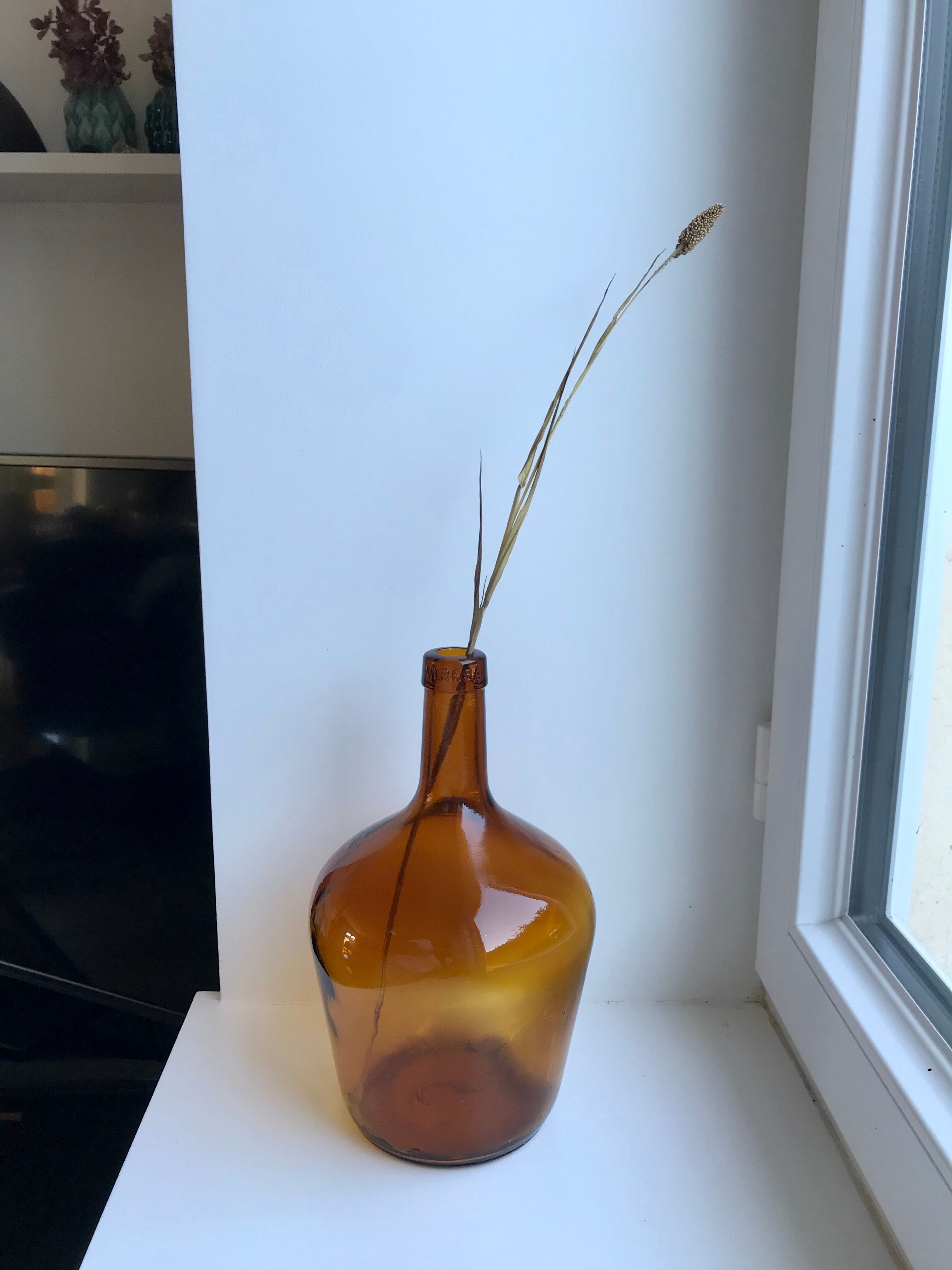 Dame-jeanne viresa couleur ambre vintage