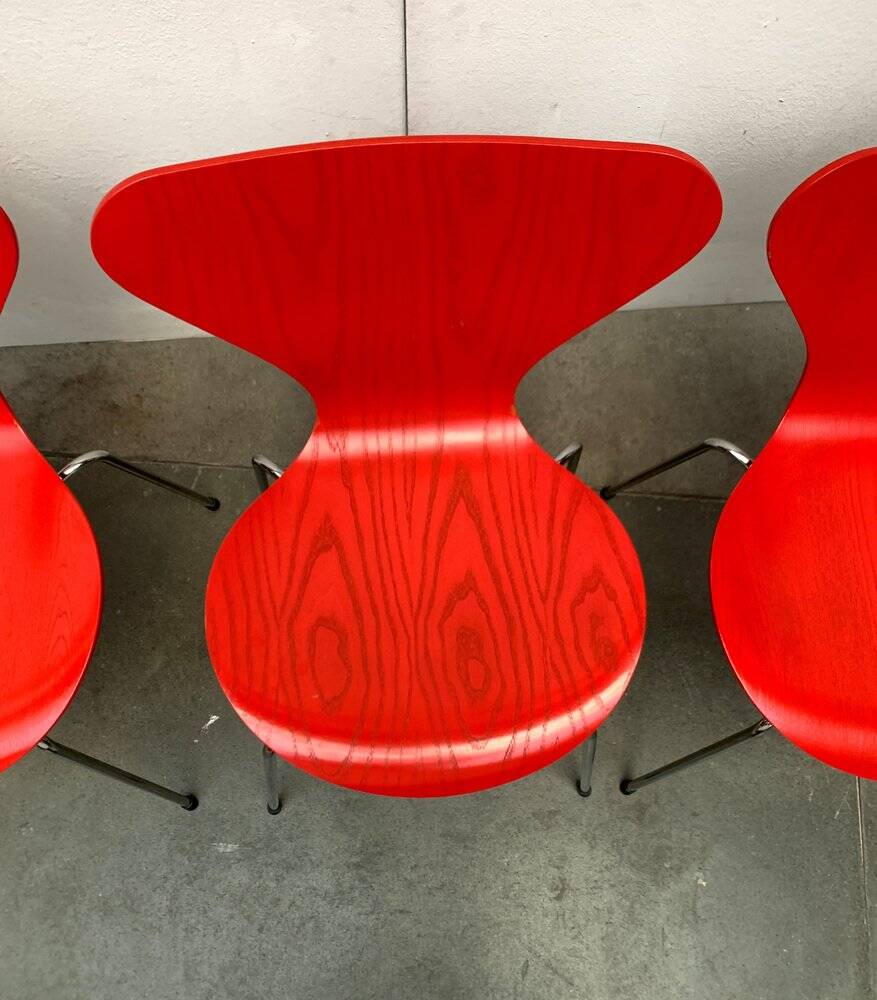 Model 3107 chairs by Arne Jacobsen for Fritz Hansen, Denmark, 1997, Set of 4