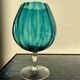 Turquoise blue vase in Empoli glass Made in Italy 1970