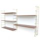 Etagère bibliothèque murale vintage métal doré et façon bois