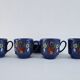 Vintage coffee set - blue and red flower patterns
