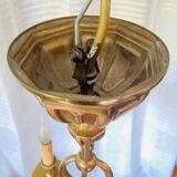 Louis XVI chandelier, 20th century, in solid gilded bronze