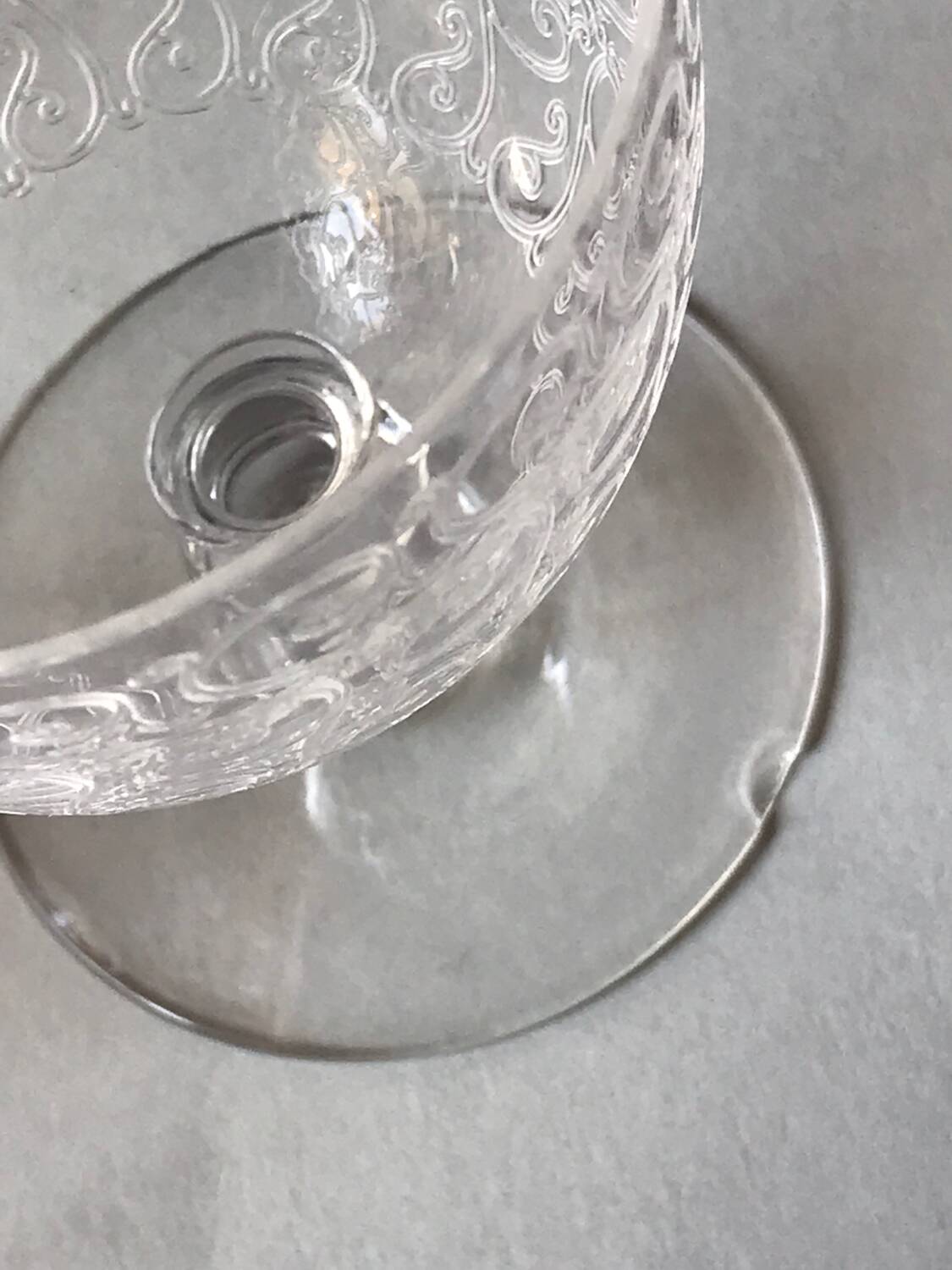 Acid-etched Baccarat glasses