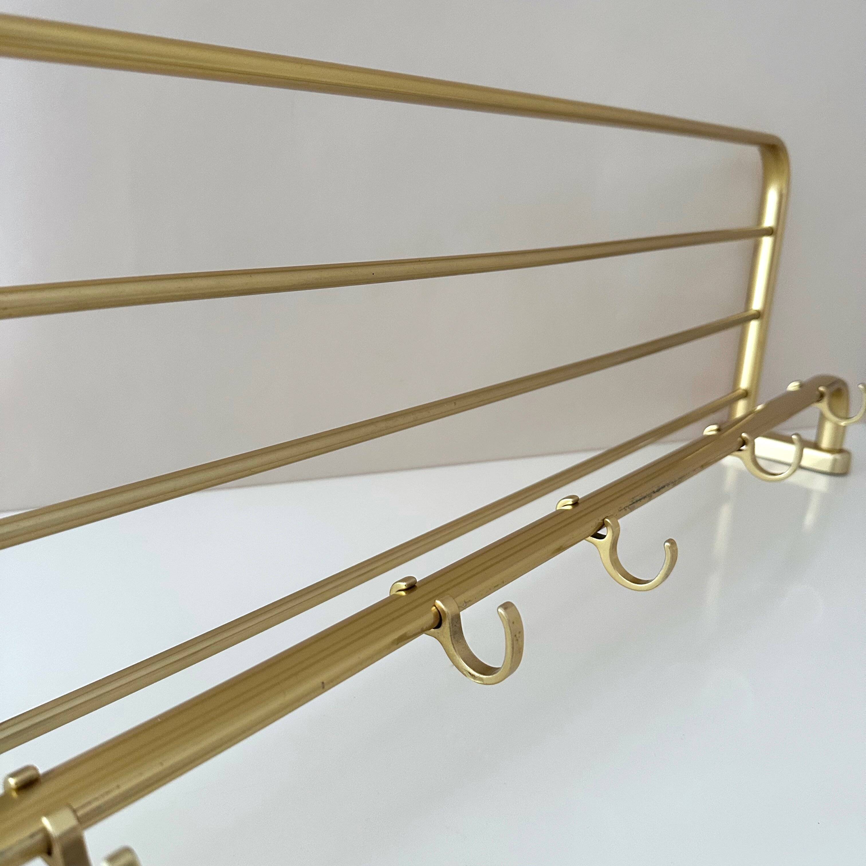 Porte-manteau mural Mid-Century doré