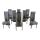 Set of eight Italian lacquered wood and leather modern dining chairs