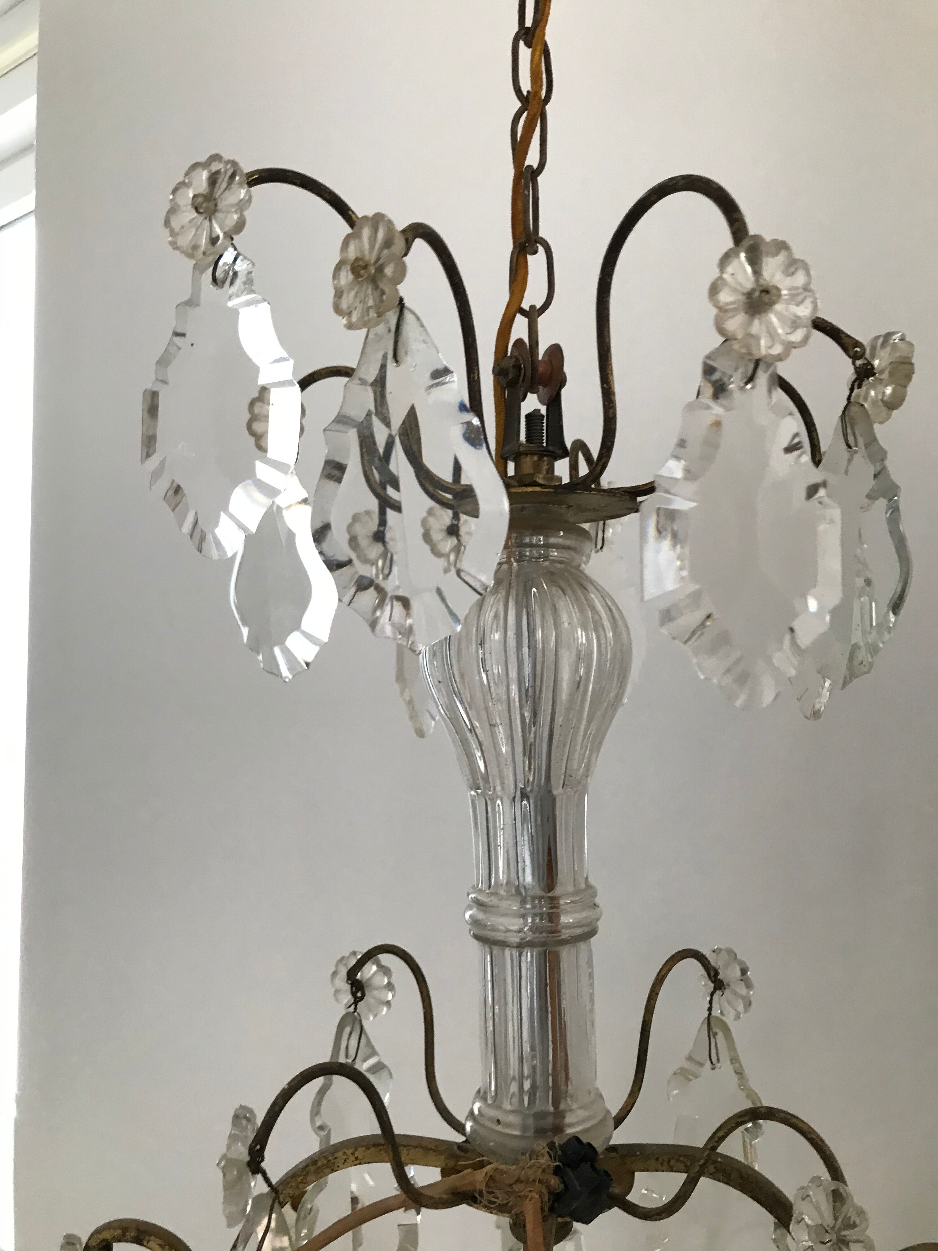 8-arm golden bronze chandelier