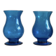 Pair of candle holders from the Biot glassworks, height 22 cm, diameter 15 cm.