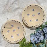 Small vintage porcelain dish K&G Luneville "Flore" 1950s small blue flowers