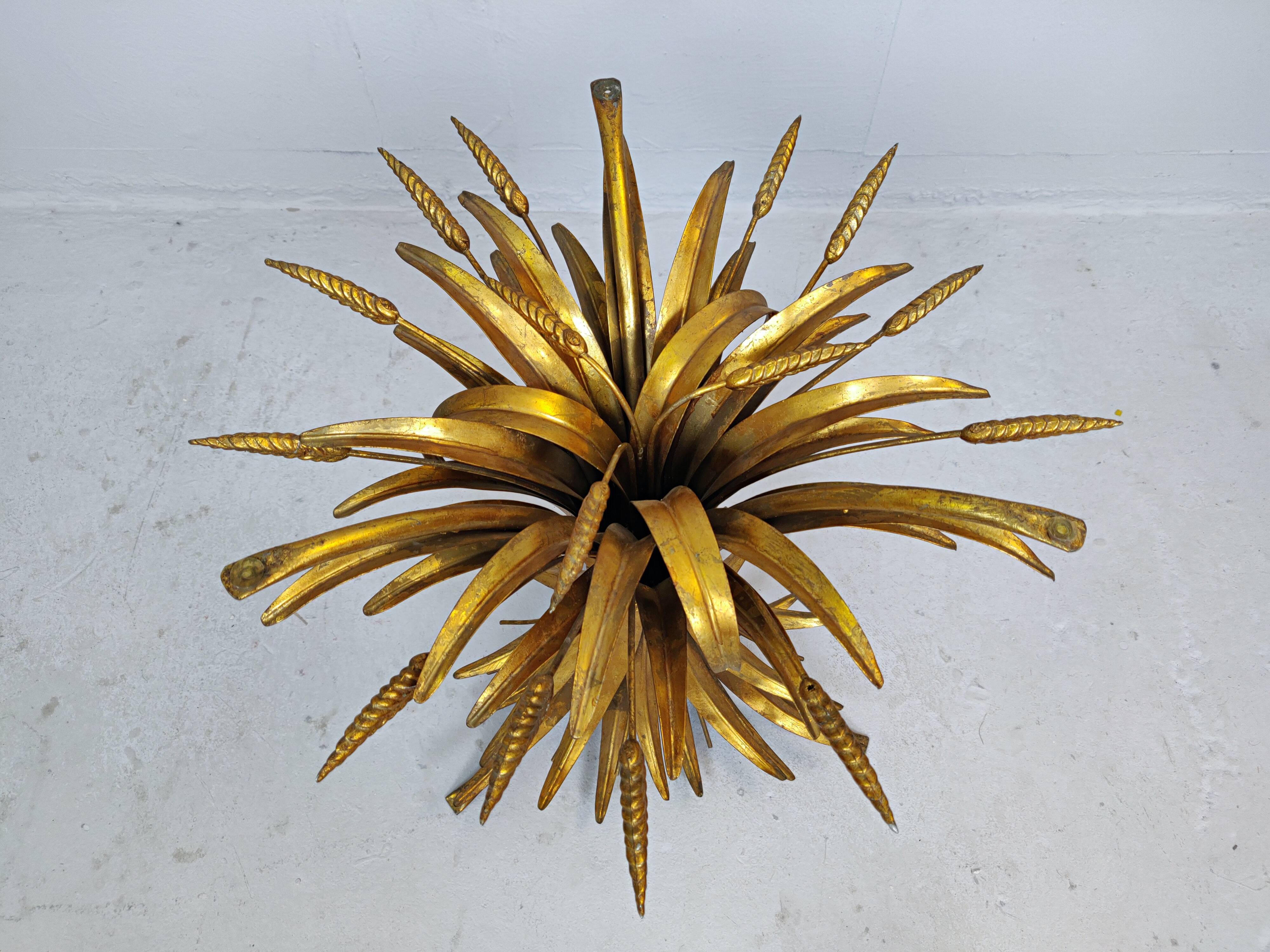Gilt metal coffee table style Coco Chanel France 1960s