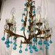 Chandelier with pearl grapevines