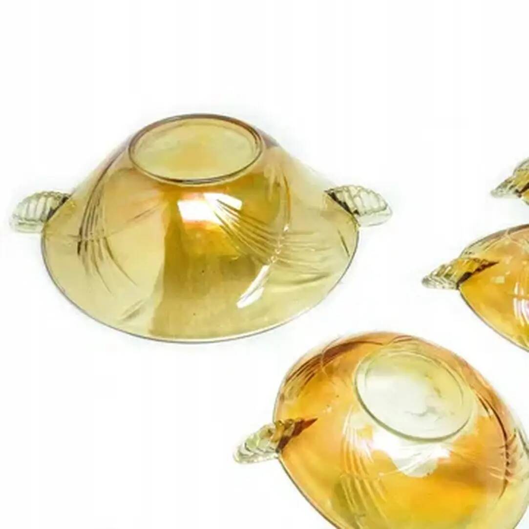 Art Deco compote bowl, pressed glass, Poland, 1930s