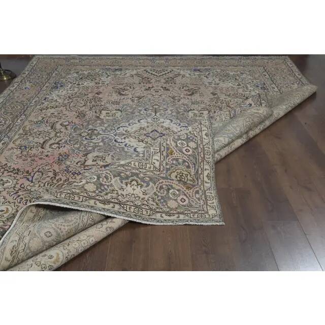 1960s Vintage Persian Handmade Wool Orange Area Rug 280x381
