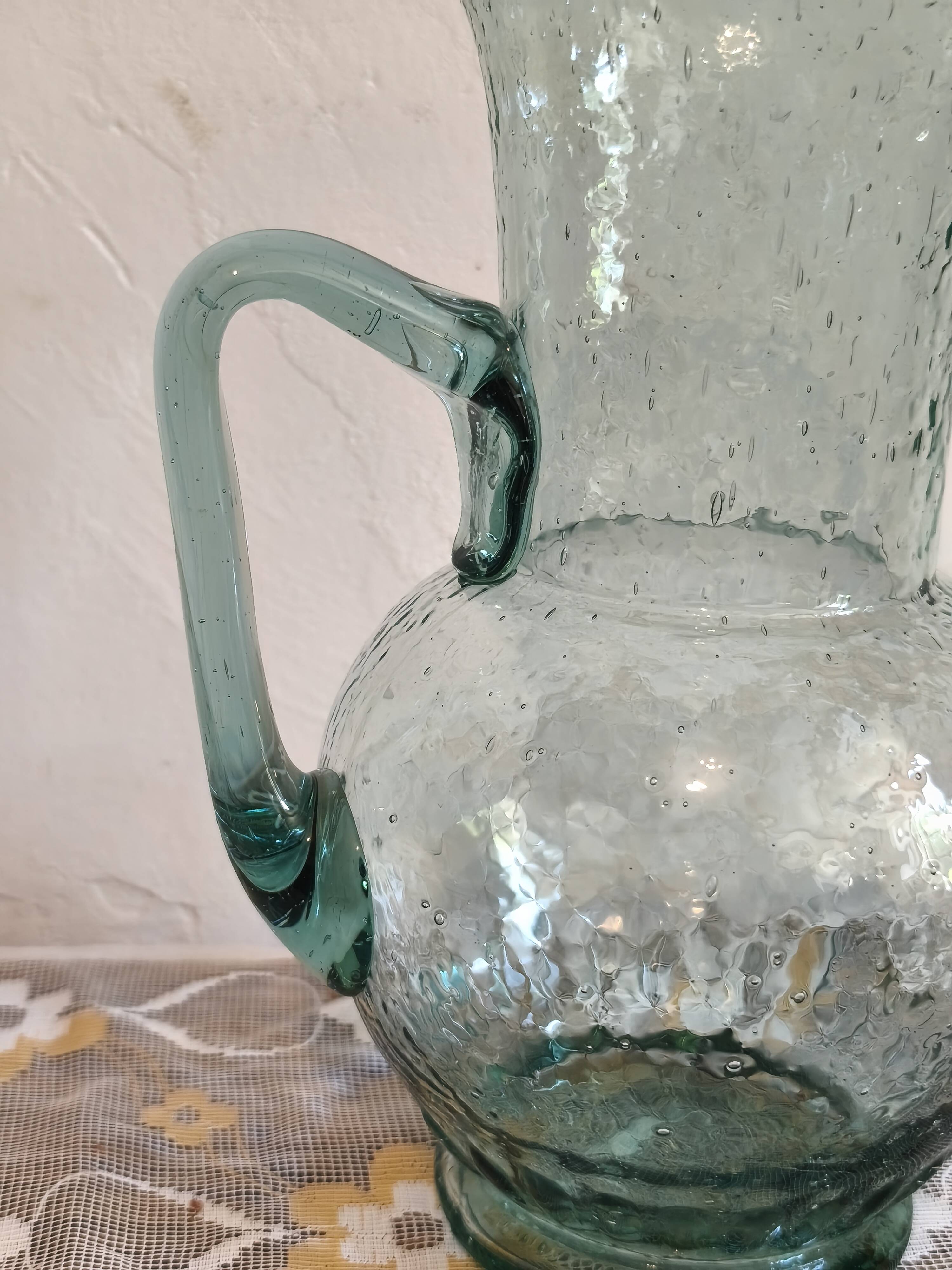 Bubble glass carafe in Biot style