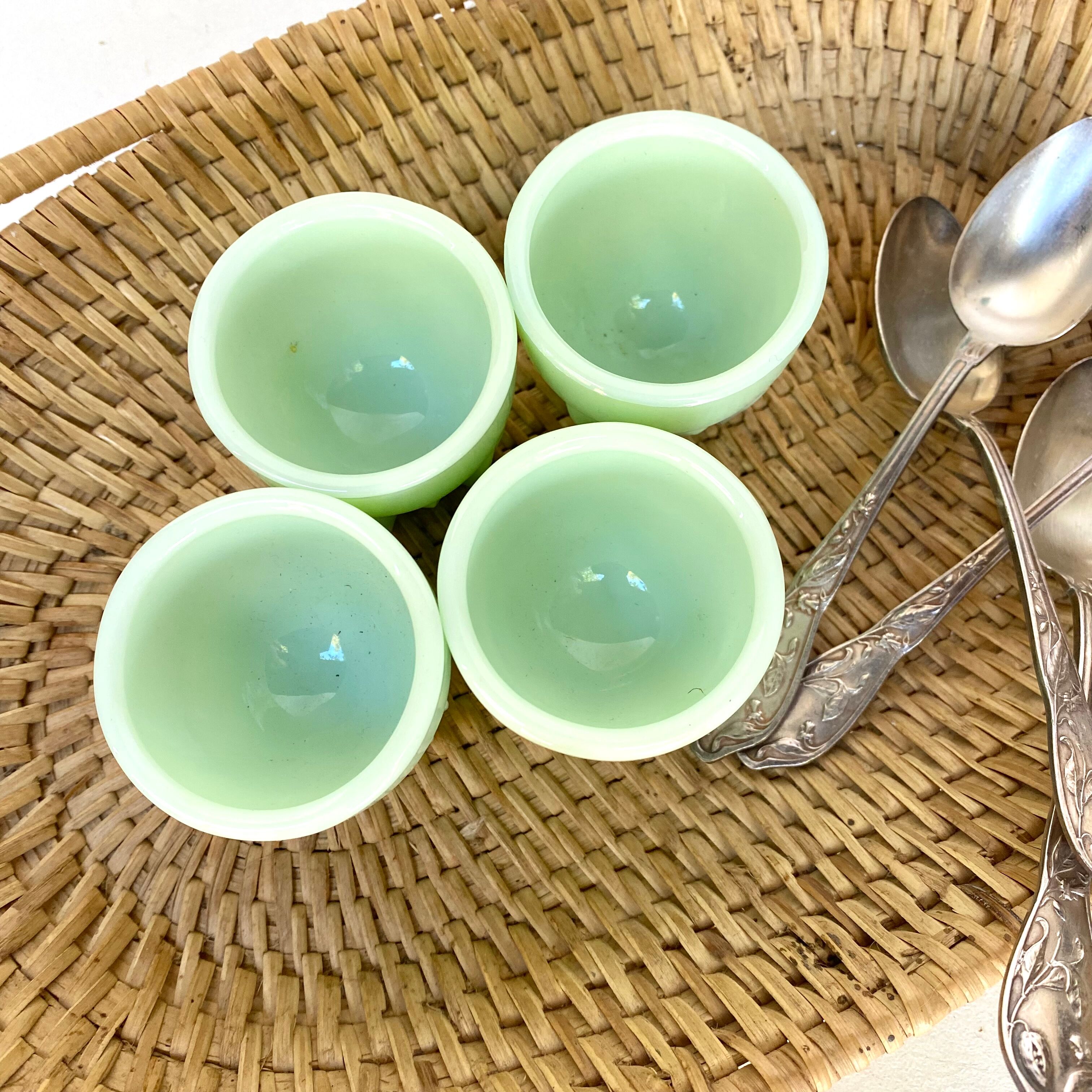 Vintage opaline glass coquetiers