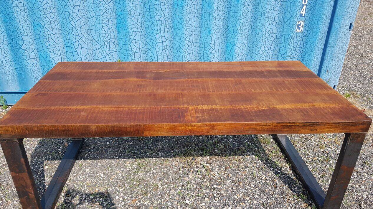 Industrial Wood-Metal Table