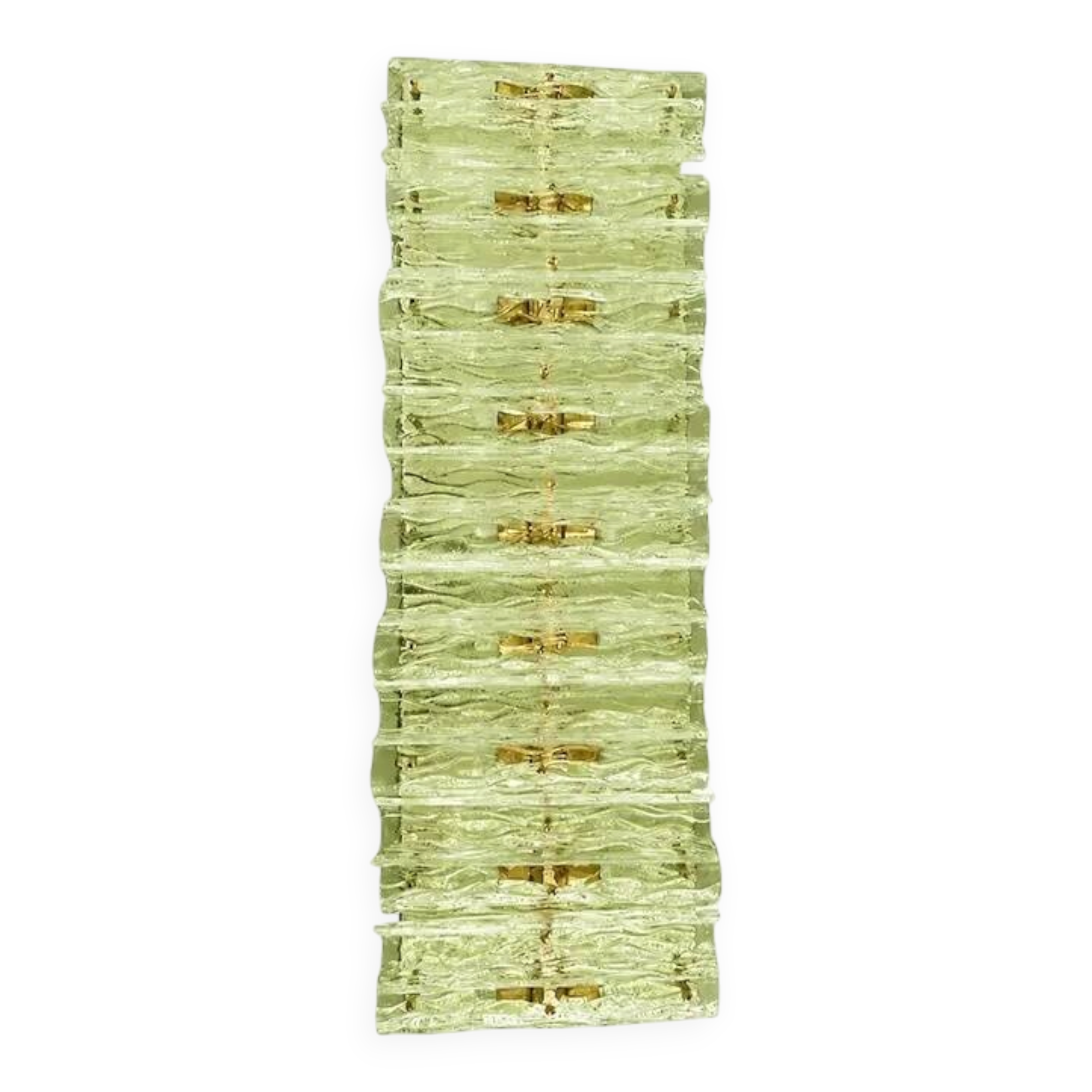 Green Italian Luxury Brass Wall Sconce Murano Glass or Flush Mount