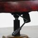 Fauteuil de bureau Chesterfield pivotant classique rouge en cuir de vachette sur roulettes