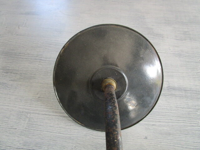 Old outdoor lamp-gooseneck and enamelled sheet metal