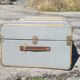Vintage wooden travel trunk stamped bagage j.m.g.é.