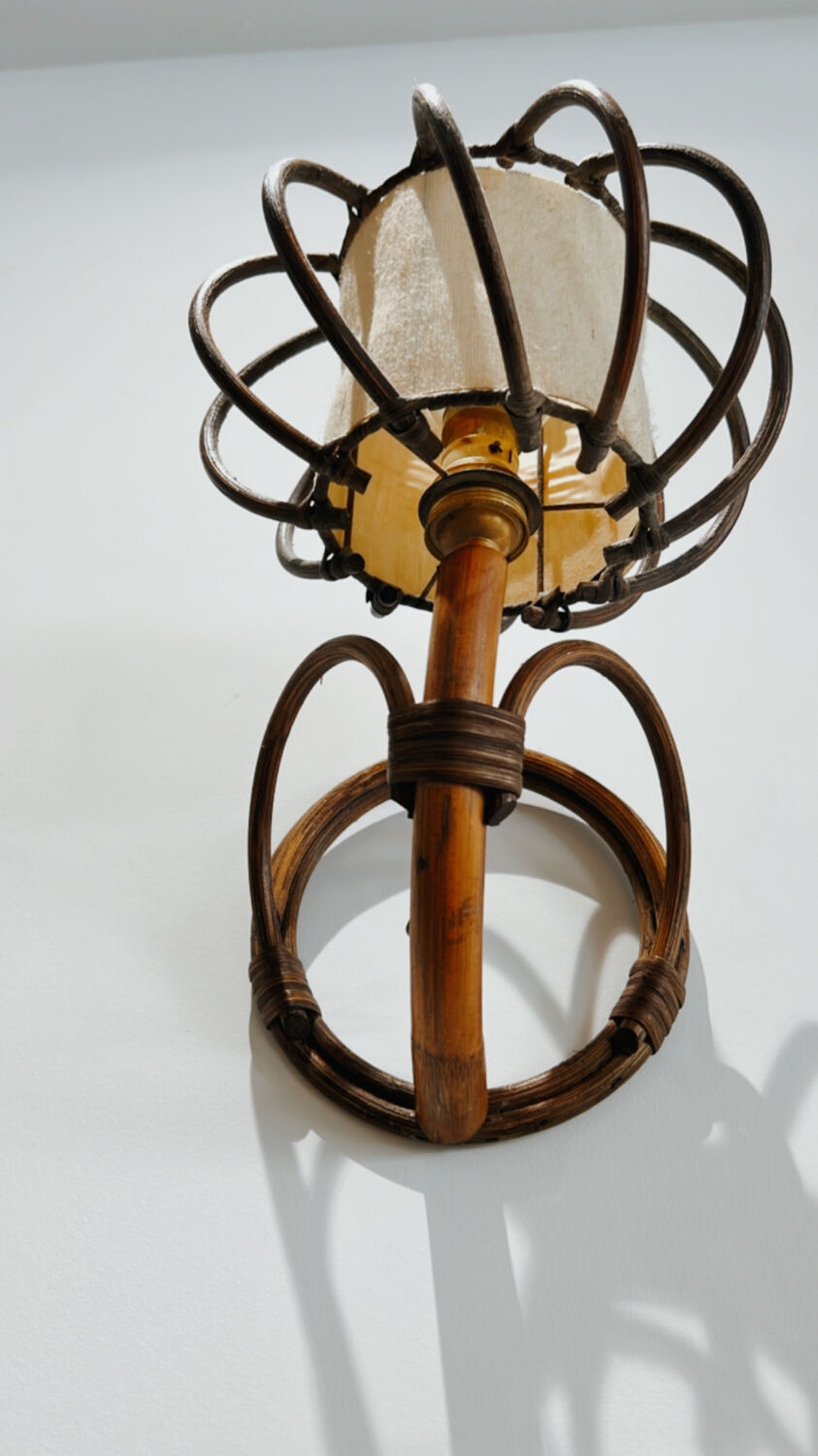 Pair apply vintage rattan