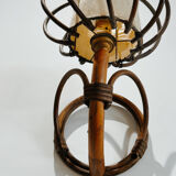 Paire d’appliques rotin vintage