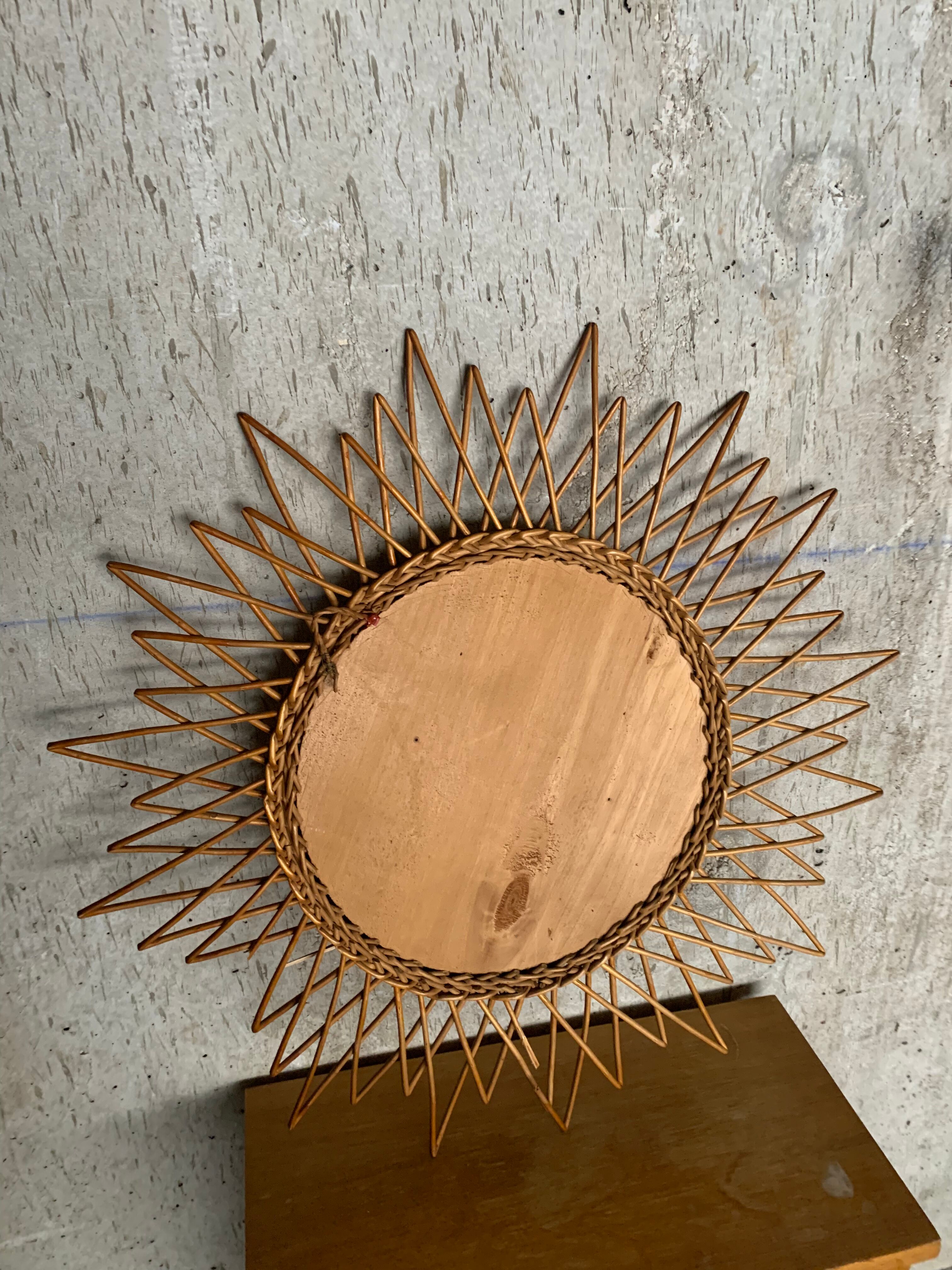 Rattan mirror