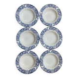 6 English porcelain soup plates