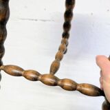 Turned wooden tripod stool