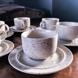 Set of 6 cups with its 6 speckled subcups