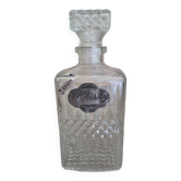 Whisky carafe glass and tin decoration losanges and tips