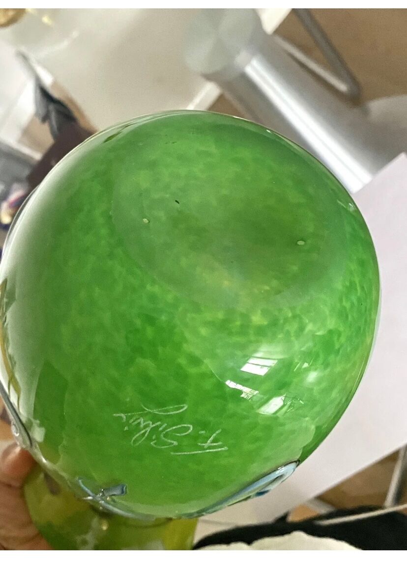 Vase Silviy glass blown Murano varried glass paste object decoration