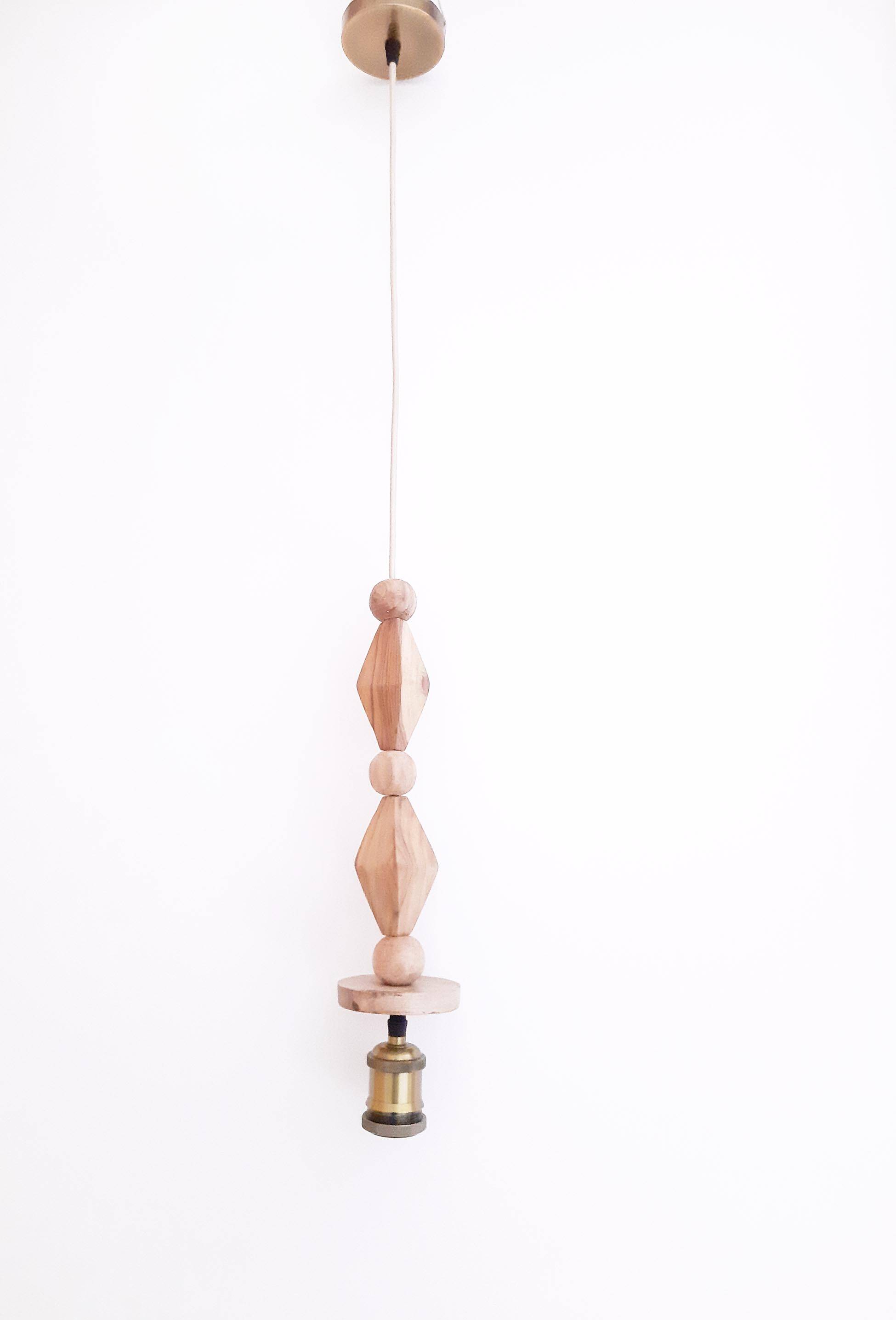 Teak Pendant Light – Geometric and Elegant Design