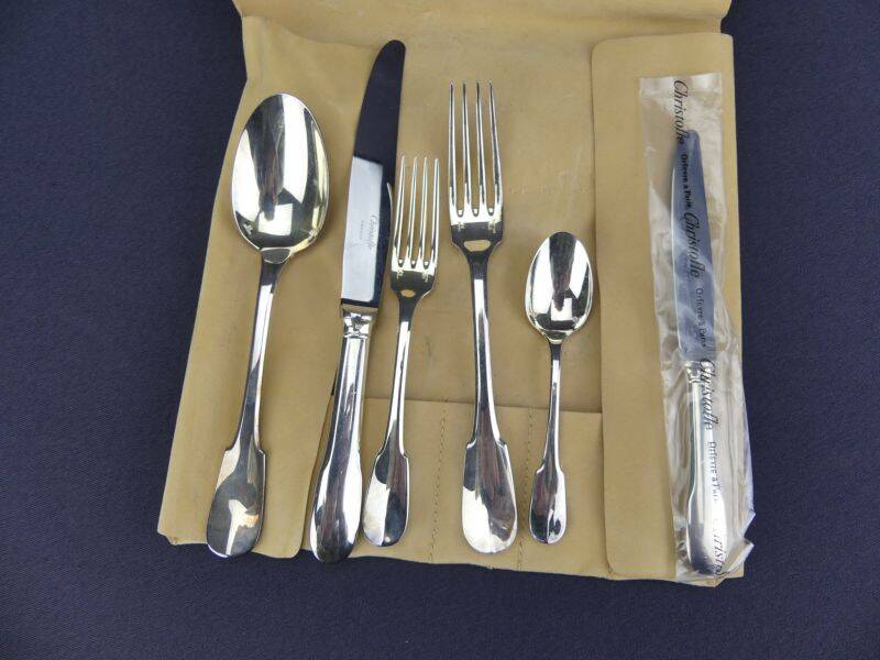 Christofle, Cluny, 6 sets of 6 cutlery.