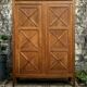 Vintage solid oak cross-braced wardrobe 1940