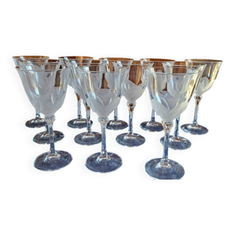 12 crystal wine glasses, Florence model.