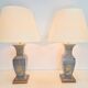 Vintage Asian Table Lamps in Pewter and Brass, 1950s, Set of 2