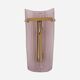 Pair of Murano Glass Wall Sconces in Pink Ribbed Glass and Brass, Italy